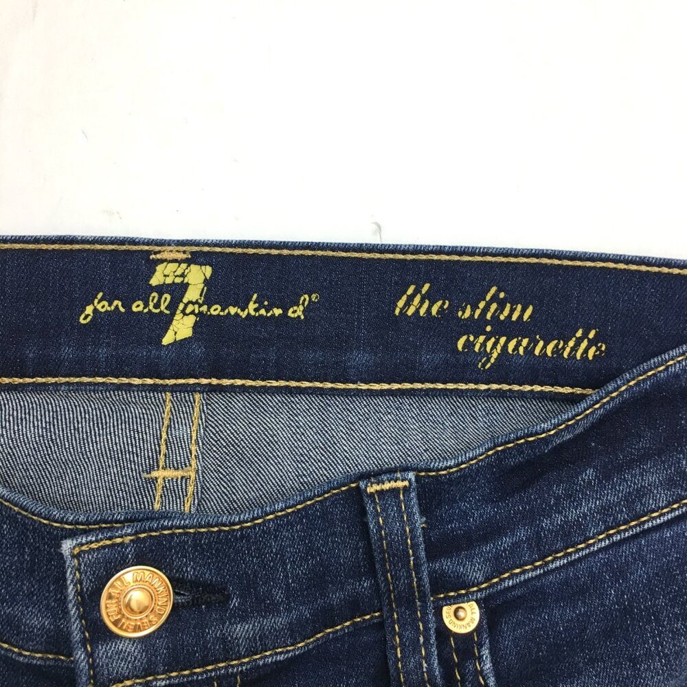 7 For All Mankind Jeans The Slim Cigarette Skinny Stretch Dark Wash size 29 - Picture 3 of 8
